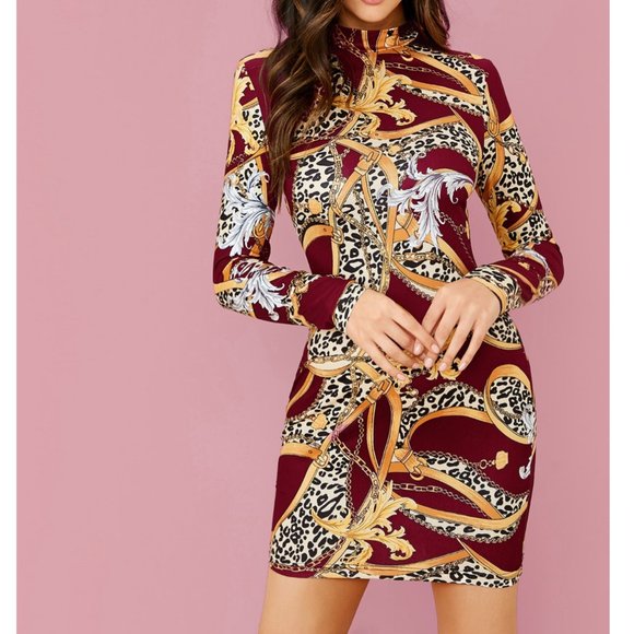 Dress Leopard and Chain Bodycon Med. New! - Picture 3 of 3